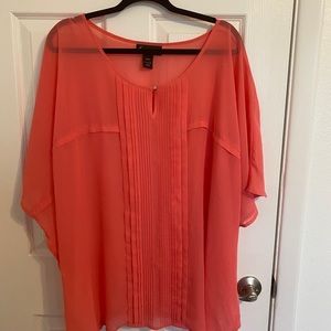 Pretty, sheer coral blouse